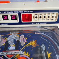 
              Tomy Atomic Pinball White Edition Tested Working In Box Vintage 1980s
            