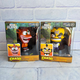 Crash Bandicoot 3D Icon Figure Light Bundle Neo Cortex - New In Box