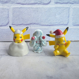 Pokemon Pikachu Figure Bundle Christmas Pikachu Alcremie Shiny