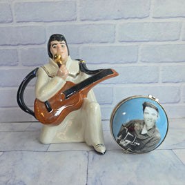 Elvis Presley Teapot Moka With Regency Fine Arts Trinket Box Bundle Vintage 1991