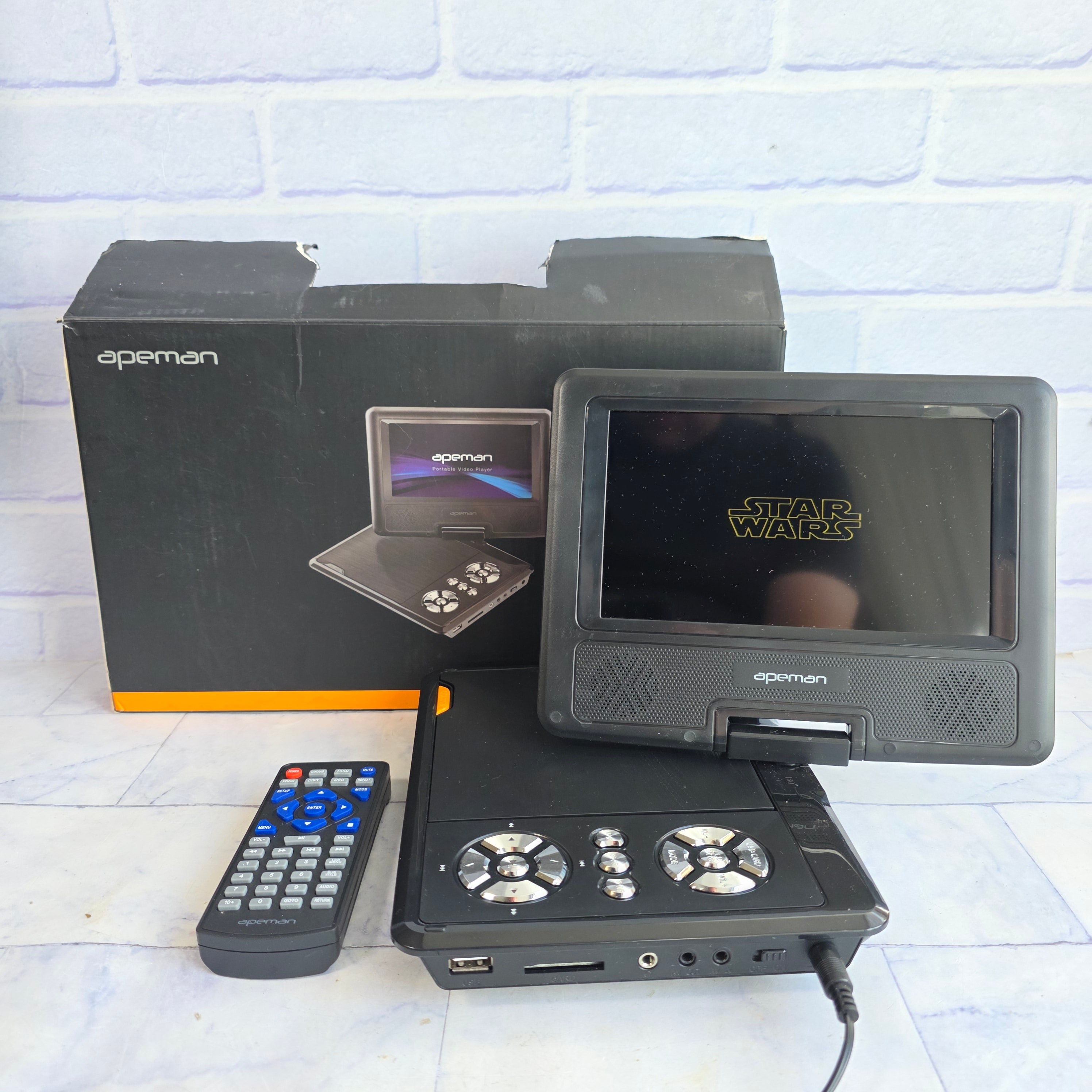 Apeman Portable DVD Player Swivel Screen PV760 In Box With Remote