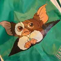
              Gremlins Movie Gizmo Draw String Bag Back Pack Green Handle With Care - New
            
