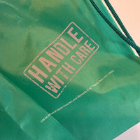 
              Gremlins Movie Gizmo Draw String Bag Back Pack Green Handle With Care - New
            