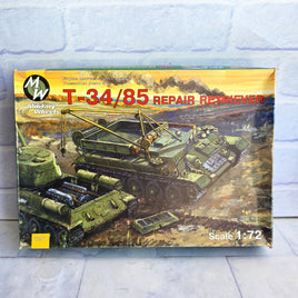 MW Military Wheels T-34/85 Repair Retriever 1:72 Model Kit Vintage In Box