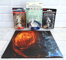 D&D Miniature Bundle Ashari Firetamer + Inferno Serpent Nolzurs Dwarf Cleric