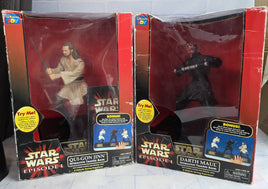Star Wars Darth Maul Qui Gon Jinn Interactive Talking Bank Bundle Vintage 1999
