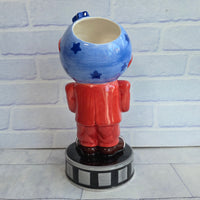 
              Planet Hollywood Mr Man Globe Head Figure Statue Ceramic Vase Vintage 2000s
            