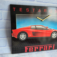 
              Ferrari Testarossa Wall Clock Vintage 1980s Sports Car - Rare - Working
            