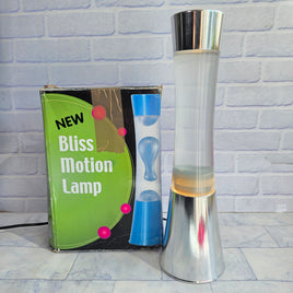 Bliss Motion Lava Lamp Silver Wax Smokey Grey Chrome Base Vintrage 2000s In Box