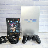 
              PS2 Console Bundle Silver + Controller + Cables and Game
            