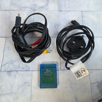 
              PS2 Console Bundle Silver + Controller + Cables and Game
            