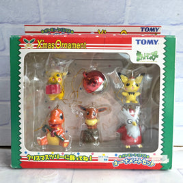 Pokemon Christmas Ornament Set Vintage 1998 Japanese Tomy Pikachu Charmander New