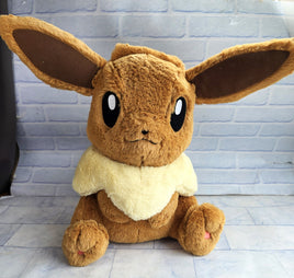 Pokemon Eevee Life Size Plush Japan Pokemon Center 2023 Fluffy Sitting Eevee