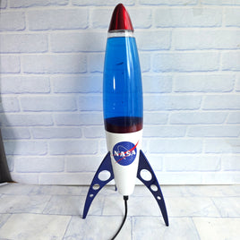 NASA Rocket Lava Lamp Red/Blue Space Rocket Ship Galaxy Motion Light - Complete