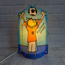 Football Crazy Lamp Bang On The Door Vintage 2003 Blue Kids Bedroom