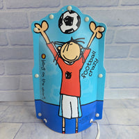 
              Football Crazy Lamp Bang On The Door Vintage 2003 Blue Kids Bedroom
            