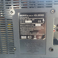 
              Sony Bravia KDL-20S3020 LCD TV Retro Gaming Monitor HDMI, SCART, VGA + Remote
            