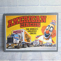
              American Circus Wooden Sign Hand Made Vintage Fairground Carnival Clown
            