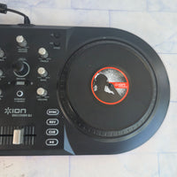 
              Ion Discover DJ Computer DJ System Decks Dual Turntable USB Controller Scratch
            