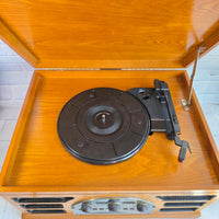 
              Crosley 2450-2T Retro Record Player Wooden Turntable, CD & Radio
            