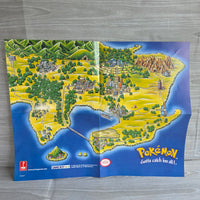 
              Pokemon Yellow Strategy Guide Poster - Kanto Map Gen 1 - Mint
            