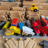 
              Huge Wooden Train Set Bundle 40+ Trains 100+ Track Accessories Special Parts
            