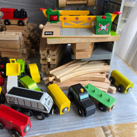 
              Huge Wooden Train Set Bundle 40+ Trains 100+ Track Accessories Special Parts
            