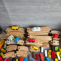 
              Huge Wooden Train Set Bundle 40+ Trains 100+ Track Accessories Special Parts
            