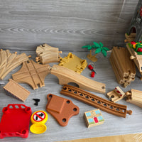 
              Huge Wooden Train Set Bundle 40+ Trains 100+ Track Accessories Special Parts
            