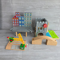 
              Huge Wooden Train Set Bundle 40+ Trains 100+ Track Accessories Special Parts
            