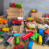
              Huge Wooden Train Set Bundle 40+ Trains 100+ Track Accessories Special Parts (Copy)
            
