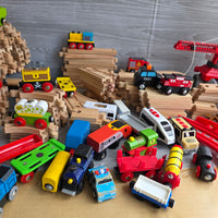 
              Huge Wooden Train Set Bundle 40+ Trains 100+ Track Accessories Special Parts (Copy)
            