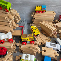 
              Huge Wooden Train Set Bundle 40+ Trains 100+ Track Accessories Special Parts (Copy)
            