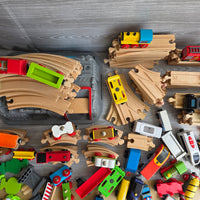 
              Huge Wooden Train Set Bundle 40+ Trains 100+ Track Accessories Special Parts (Copy)
            