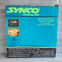 
              Carrom Board Official Synco Tournament ICF World Cup + Chips Striker Chalk - Box
            