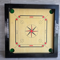 
              Carrom Board Official Synco Tournament ICF World Cup + Chips Striker Chalk - Box
            