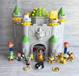 Super Mario Bowser Castle Deluxe Playset Bundle + Figures - Working Sounds