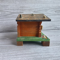 
              Vintage Swiss Chalet Music Jewellery Box Swiss Musical Movement Wooden Handmade
            