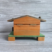 
              Vintage Swiss Chalet Music Jewellery Box Swiss Musical Movement Wooden Handmade
            