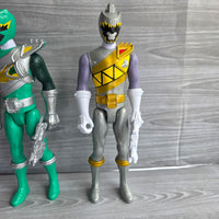 
              Power Rangers Dino Charge Figure Bundle Green Ranger Gold Purple Silver + Weapon
            
