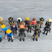 
              Playmobil Figures Bundle Police Fireman Ambulance Emergency Services 18x Figures
            
