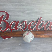 
              Baseball Bat Wall Mounted Sign Coat Rack Metal + Wood Retro USA Import Rare
            