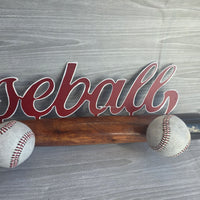 
              Baseball Bat Wall Mounted Sign Coat Rack Metal + Wood Retro USA Import Rare
            