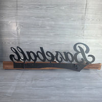 
              Baseball Bat Wall Mounted Sign Coat Rack Metal + Wood Retro USA Import Rare
            
