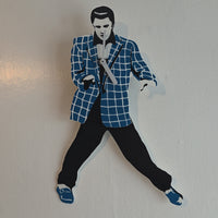 
              Elvis Presley Rock N Roll Clock Pendulum Hips 4Front Tested Working In Box
            